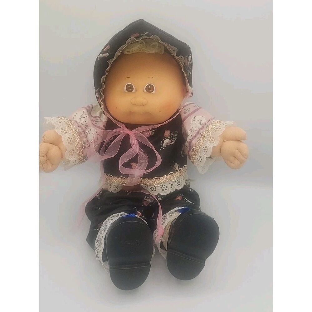 VINTAGE 1978-1982 CABBAGE PATCH Preemie DOLL w/ Brown  Eyes Tuft Blond Hair HM1